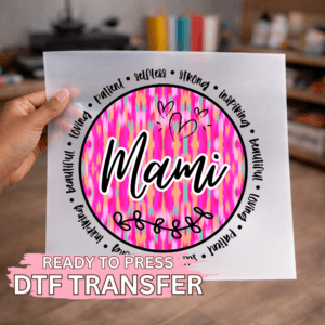 Mami Pink Bright Brush Stroke DTF TRANSFER