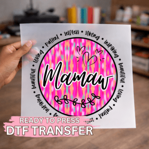 Mamaw Pink Bright Brush Stroke DTF TRANSFER