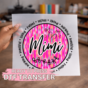 Mimi Pink Bright Brush Stroke DTF TRANSFER