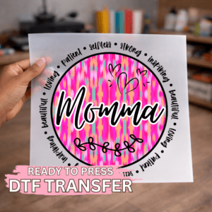 Momma Pink Bright Brush Stroke DTF TRANSFER