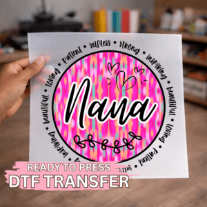 Nana Pink Bright Brush Stroke DTF TRANSFER