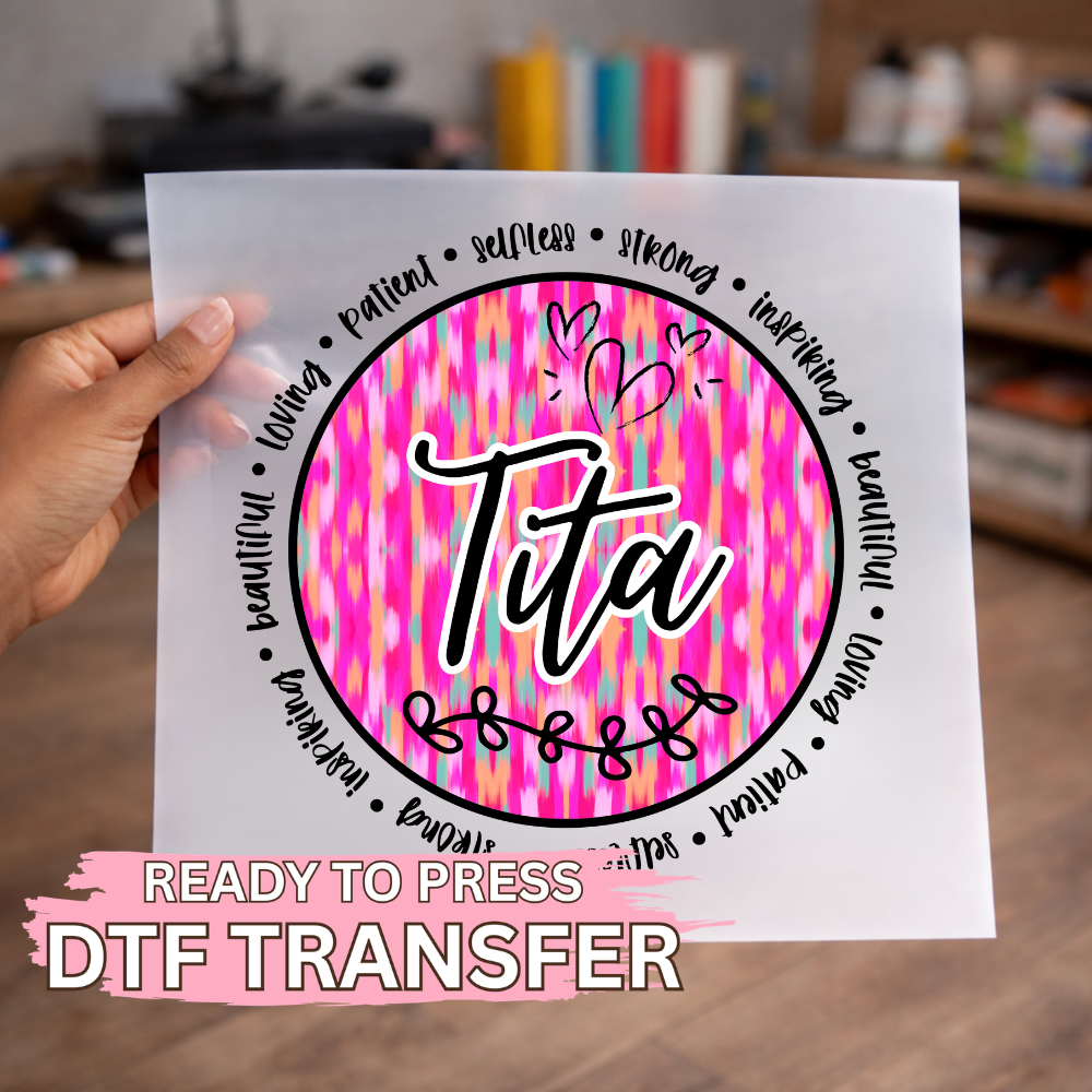 Tita Pink Bright Brush Stroke DTF TRANSFER