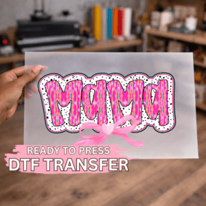 Hot Pink Brush Strokes Mama DTF TRANSFER