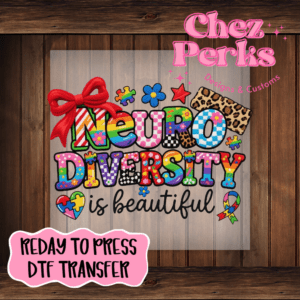 Neuro Diversity Red Bow DTF TRANSFER