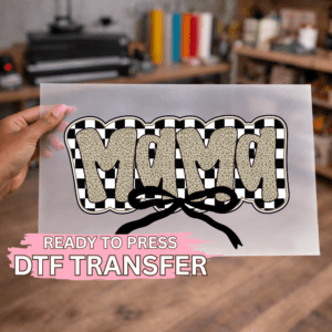 Brown Cheetah Print Checkered Mama DTF TRANSFER
