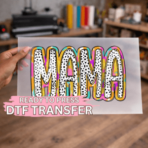 Dalmatian Dots Tie-Dye Mama DTF TRANSFER