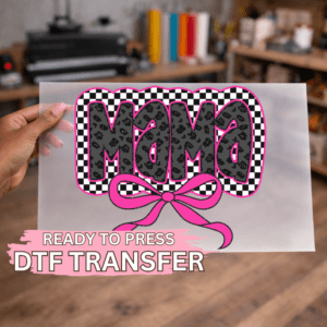 Pink Checkered Mama DTF TRANSFER