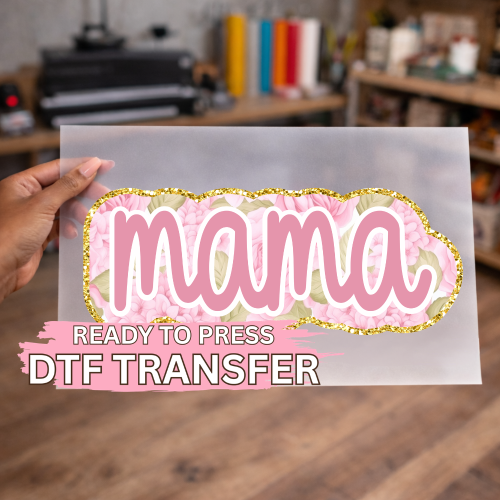 Pastel Pink Floral Mama DTF TRANSFER