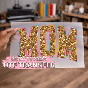 Gold Sparkle Mom DTF TRANSFER