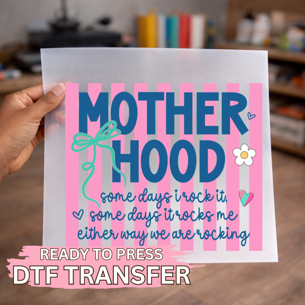 Pink Stripped Mother Hood DTF TRANSFER