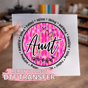 Aunt Pink Bright Brush Stroke DTF TRANSFER