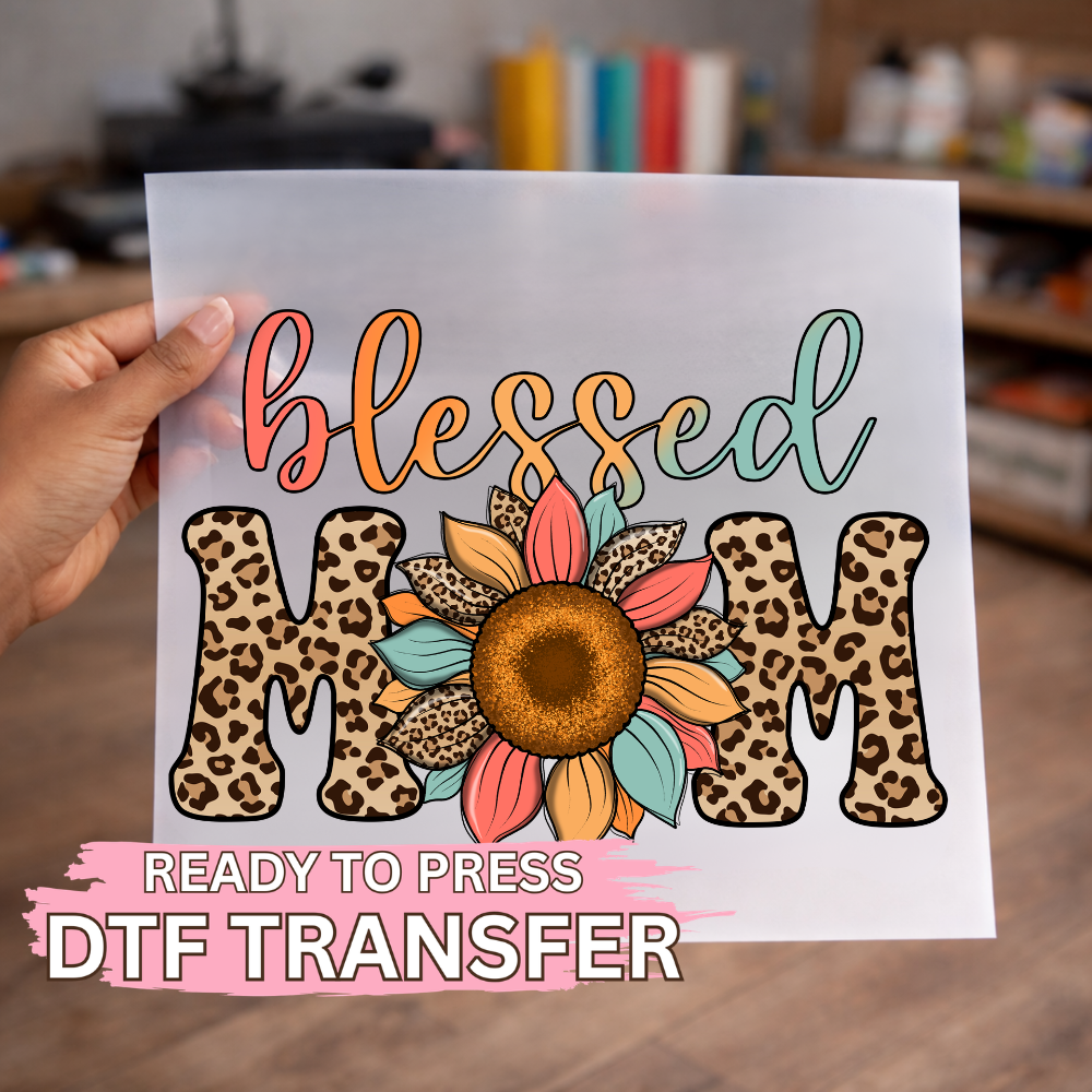 Blessed Mom Sunflower DTF TRANSFER