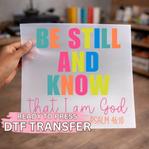 Be Still And Know Bright Text DTF TRANSFER
