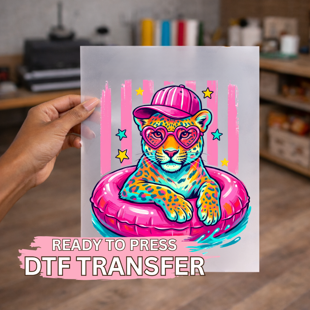 Preppy Leopard Pool Floaty DTF TRANSFER