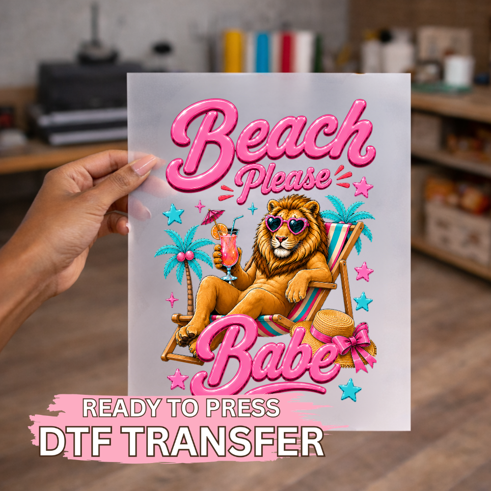 Preppy Lion Pool Floaty DTF TRANSFER