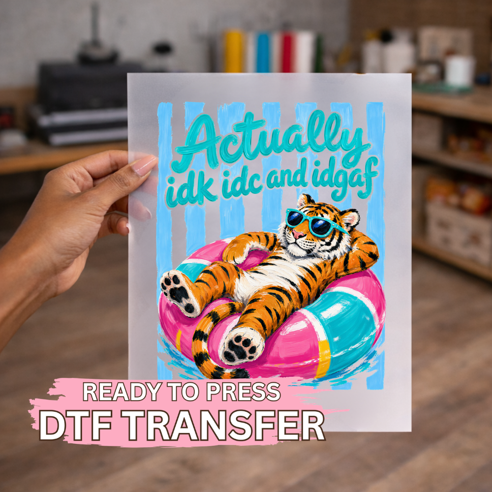 Preppy Tiger Pool Floaty DTF TRANSFER