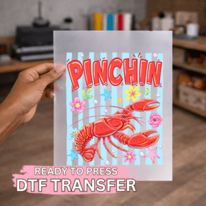 Preppy Stripped Floral Lobster DTF TRANSFER