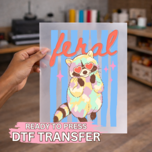 Preppy Stripped Racoon DTF TRANSFER