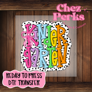 Rainbow Dalmatian Dots Kindergarten DTF TRANSFER