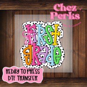 Rainbow Dalmatian Dots First Grade DTF TRANSFER