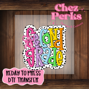 Rainbow Dalmatian Dots Second Grade DTF TRANSFER