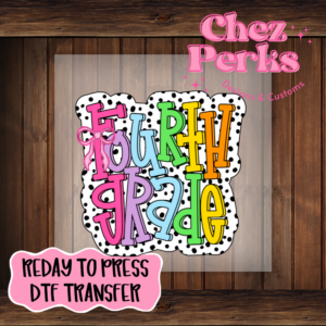 Rainbow Dalmatian Dots Fourth Grade DTF TRANSFER